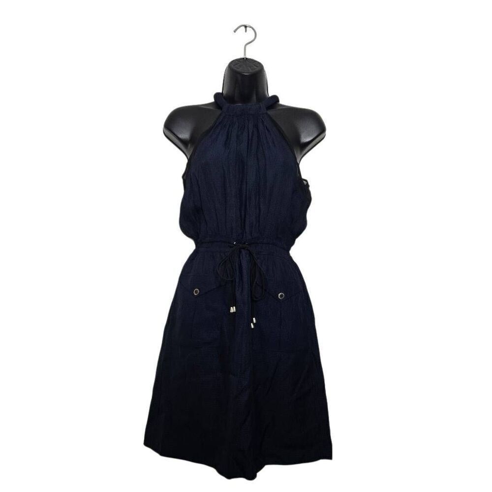 Vena Cava Dress Size 0 100% Silk Sleeveless Drawstring Metal Neck Closure
